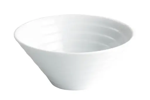 [B2340R] Bol rayas porcelana blanco 14,5x6,5 cm / 32 cl
