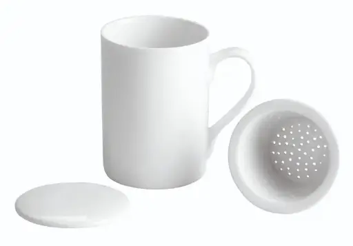 [B2071] Taza infusiones con tapa y filtro porcelana 17 cl 7,5x11 cm