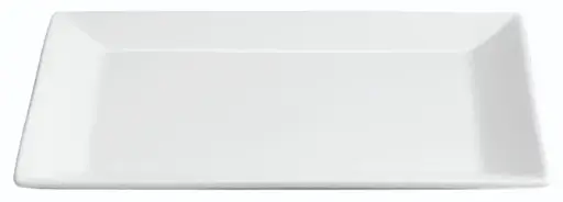 [B2492] Fuente rectangular Ming blanca porcelana 28x24x2,5 cm