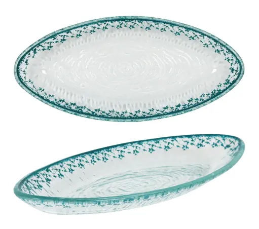 [P605113] Fuente oval Guajiro turquesa 23x10,5x2,5 cm
