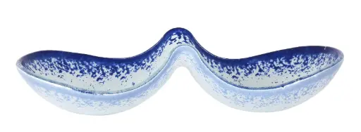 [P605120B] Fuente degustación doble cobalto 11x25x4 cm