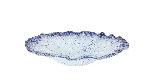 [P605033B] Plato llano Murano cobalto 25x6 cm