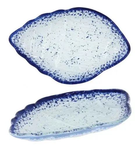 [P605095B] Fuente Caracola cobalto 21,5x14x2 cm
