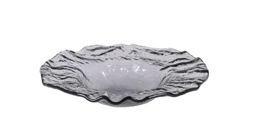 [P605033A] Plato pasta Murano Titanio 25x6 cm