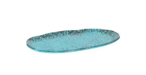 [P605022C] Zz26 Fuente Oval Turquesa  24X12X1 Cm.