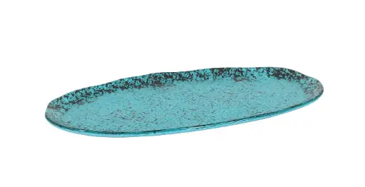 [P605021C] Fuente Oval Turquesa  23X16X1,5 Cm.