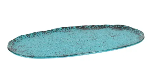 [P605020C] Fuente oval turquesa 40x20x1,5 cm