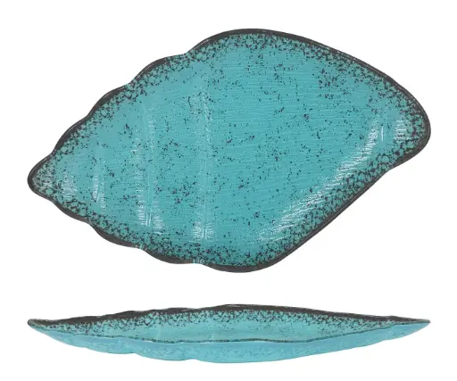 [P605091C] Fuente Caracola Turquesa 36X21 Cm.