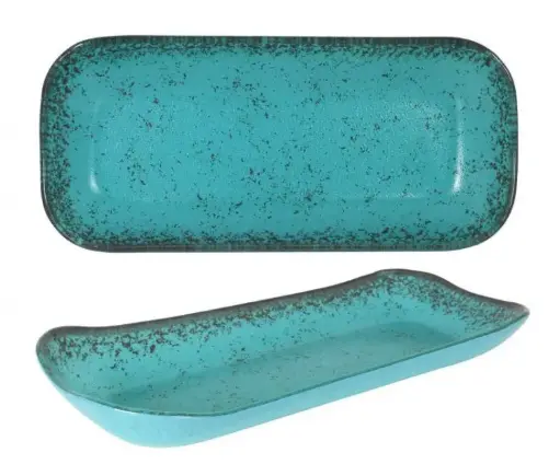 [P605101C] Fuente rectangular turquesa 33x15x3 cm