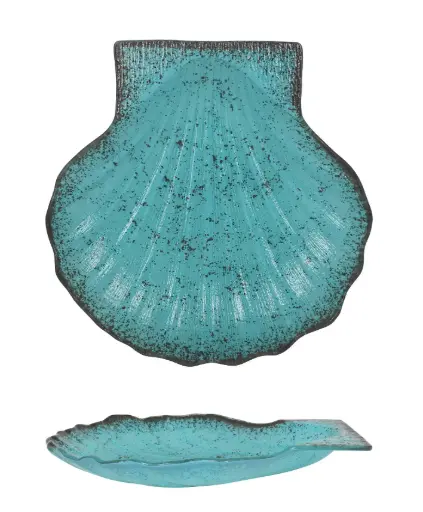 [P605093C] Fuente Concha Turquesa 25X24 Cm.