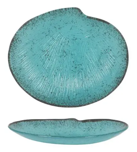 [P605092C] Fuente Concha Turquesa 27X23X3 Cm.
