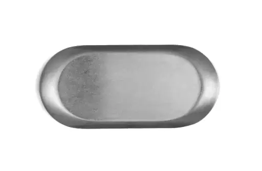 [P266009] Fuente oval de acero inoxidable Vintage 18x8,5 cm