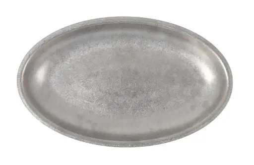 [P1501006A] Bandeja oval plata vieja de acero inoxidable 30x18,5x2,5 cm