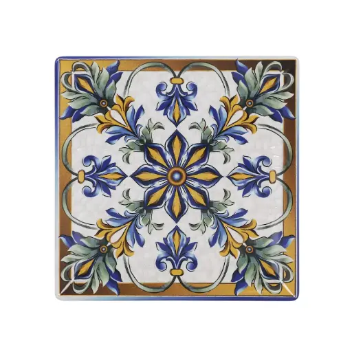[B2975Y1] Plato Postre Ming Ii Stonware Bizancio 21X21X2 Cm.