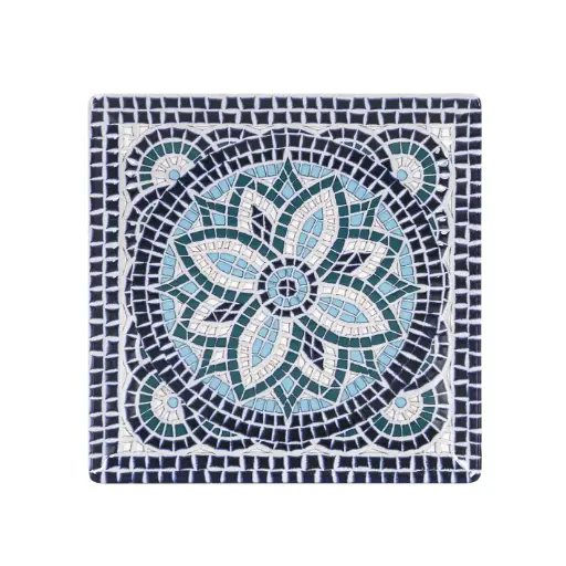 [B2975Y2] Plato postre Ming II Stonware Mayolica 21x21x2 cm
