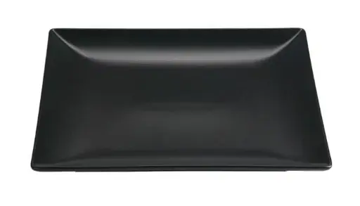 [B2977] Plato Llano Ming Ii Stonware Negro 24X24 Cm.