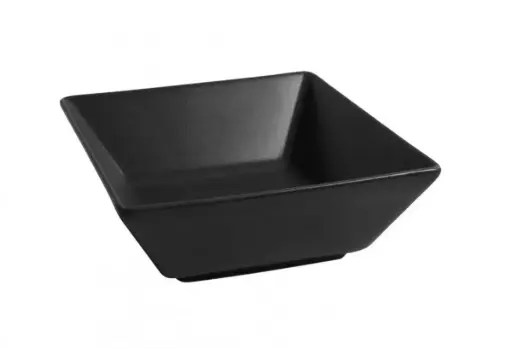 [B758013] Bol Cuadrado  Ming Ii Negro Stonware 13X13X5 Cm.