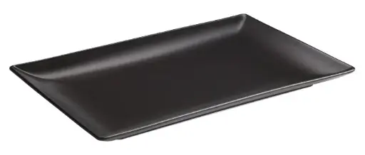 [B2773] Fuente rectangular Ming II Stonware negra 34x22x2,5 cm