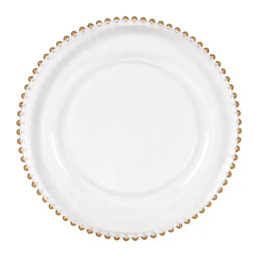 [V638050B] Plato presentación Biarritz filo dorado 33,5x3 cm