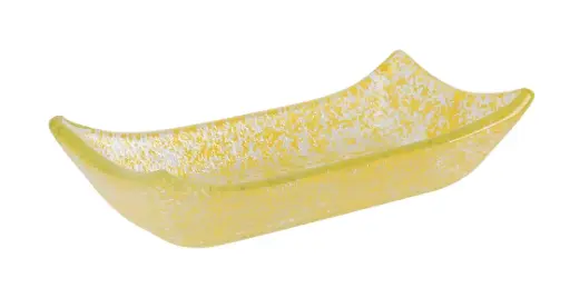 [B605033] Fuente Degustacion Vidrio Amarilla 10X5X2,5 Cm.