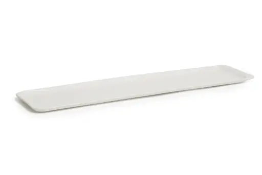 [7673] Fuente rectangular porcelana blanca 48x12 cm