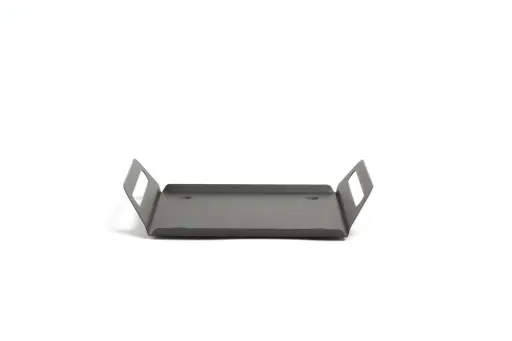 [7590] Fuente Catering aluminio negra con asas 27x15 cm