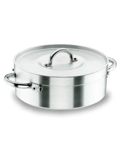 [20024] Cacerola baja aluminio con tapa 24 cm