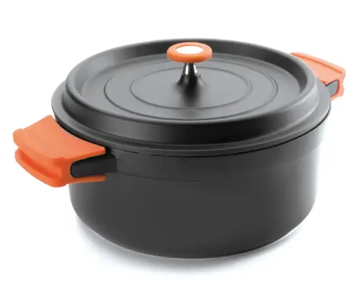 [25921] Cacerola Aluminio Fundido Negra Redonda C/Tapa 20 Cm.