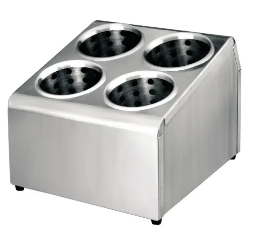 [33124] Organizador cubiertos 4 orificios con vasos de acero inoxidable
