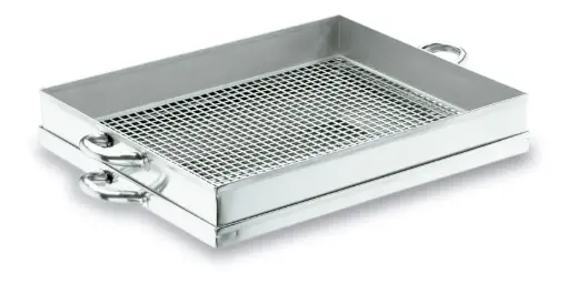 [50541] Escurridor Fritos con bandeja de acero inoxidable 40x29 cm