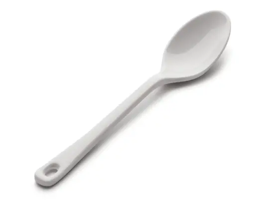[63600] Cuchara servir melamina blanca 18 cm