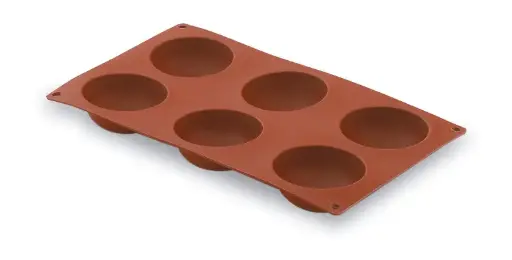 [66802] Molde Silicona Semiesfera 6 Cavidades 70X35 Mm.