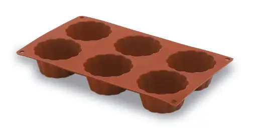 [66820] Molde Silicona Briochette 6 Cavidades 79X30 Mm.