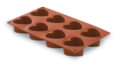 [66824] Molde Silicona Corazon 8 Cavidades 65X60 Mm.