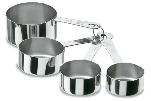 [67007] Cazo medidor de acero inoxidable 4 unidades
