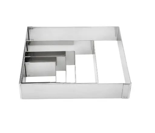 [68441] Aro cuadrado de acero inoxidable 14x14x4 cm